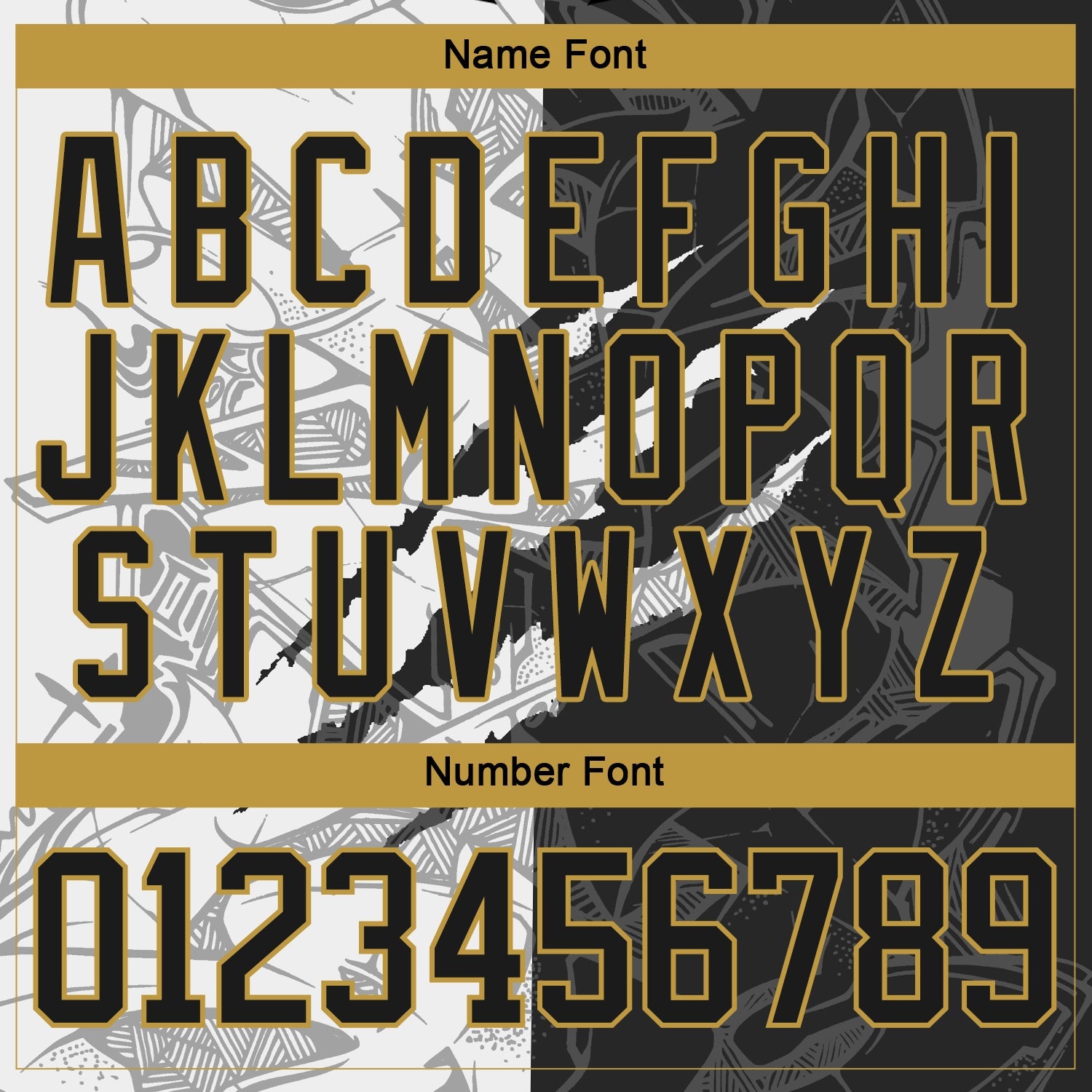 Custom Black White-Old Gold 3D Pattern Gradient Fashion Scratch Hockey Lace Neck Jersey view 5