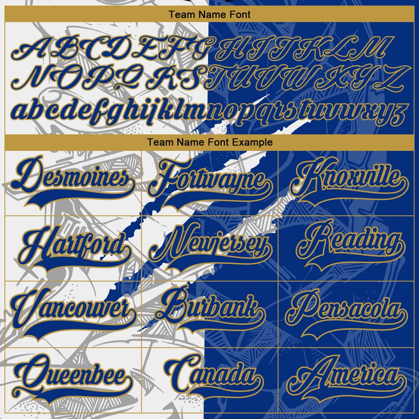 Custom Royal White-Old Gold 3D Pattern Gradient Fashion Scratch Hockey Lace Neck Jersey view 4