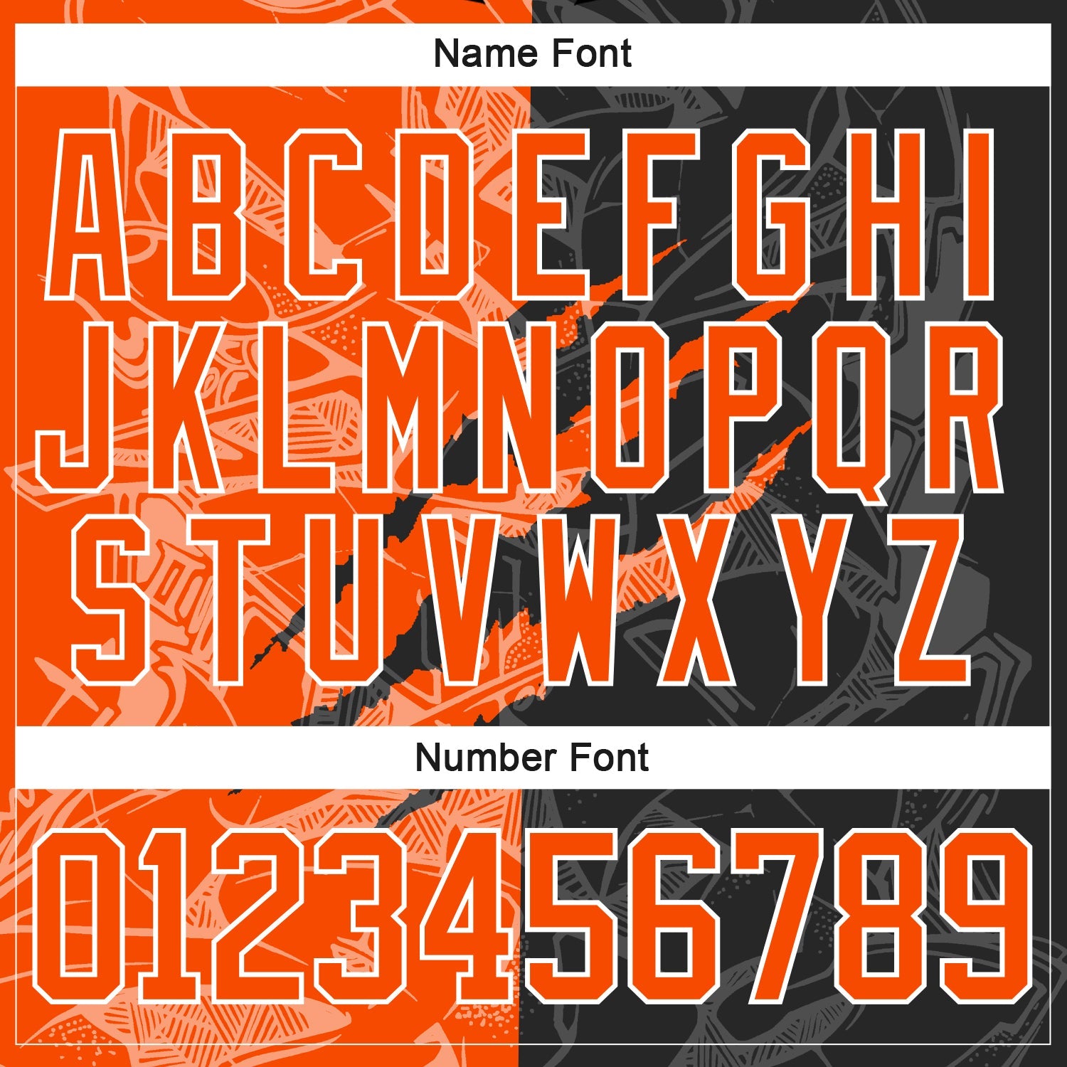 Custom Black Orange-White 3D Pattern Gradient Fashion Scratch Hockey Lace Neck Jersey view 5