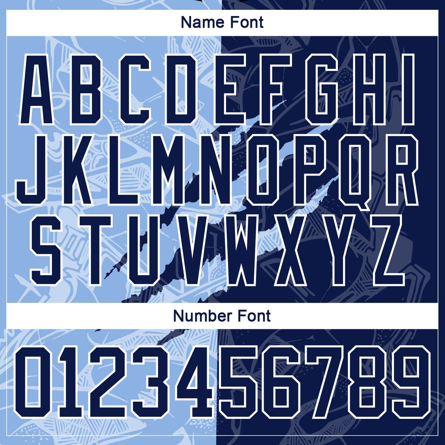 Custom Navy Light Blue-White 3D Pattern Gradient Fashion Scratch Hockey Lace Neck Jersey view 5