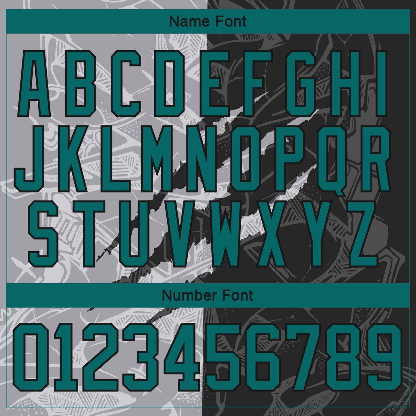 Custom Black Teal-Gray 3D Pattern Gradient Fashion Scratch Hockey Lace Neck Jersey view 5