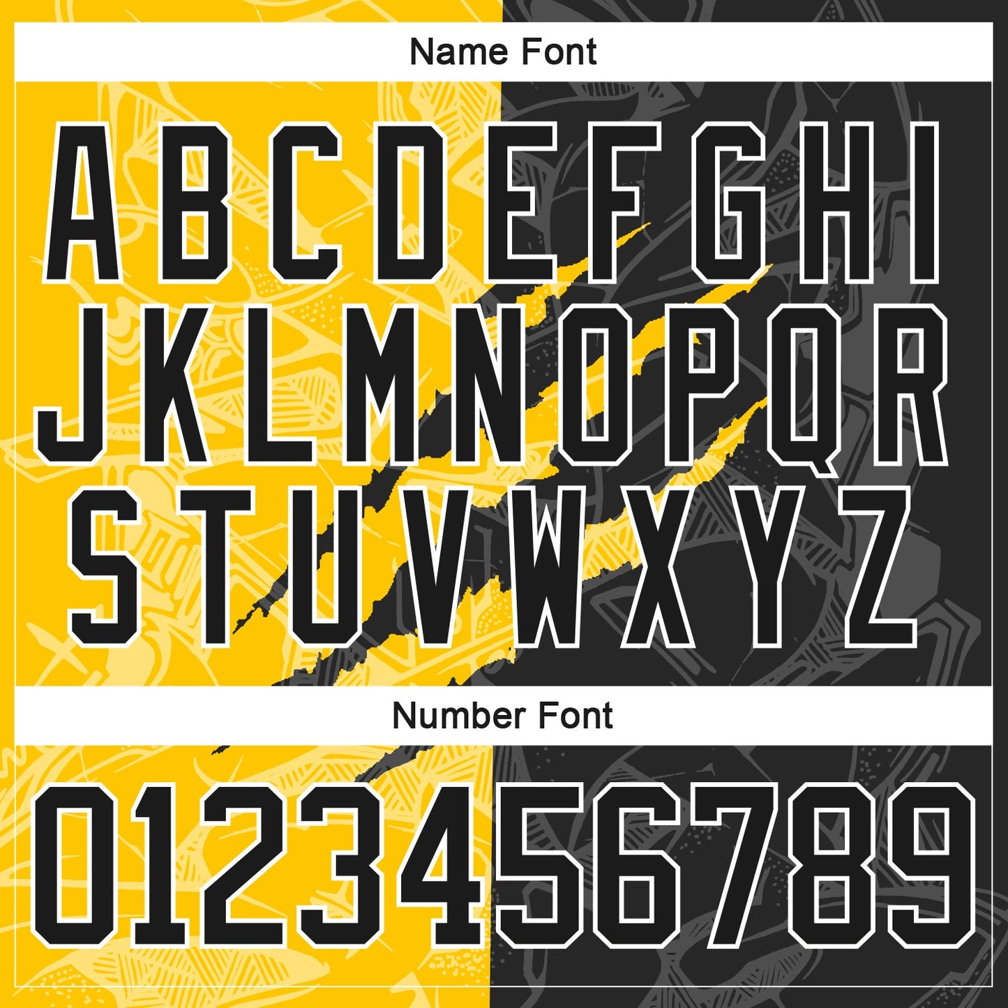Custom Black Yellow-White 3D Pattern Gradient Fashion Scratch Hockey Lace Neck Jersey view 5