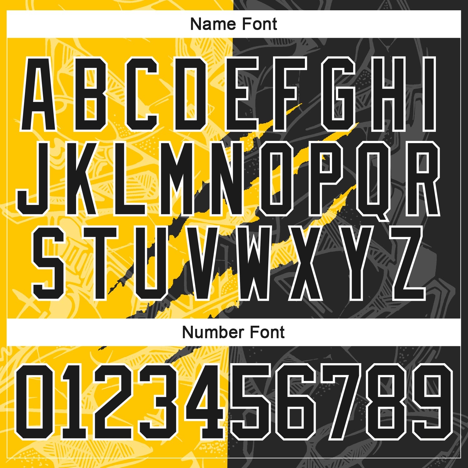 Custom Black Yellow-White 3D Pattern Gradient Fashion Scratch Hockey Lace Neck Jersey view 5