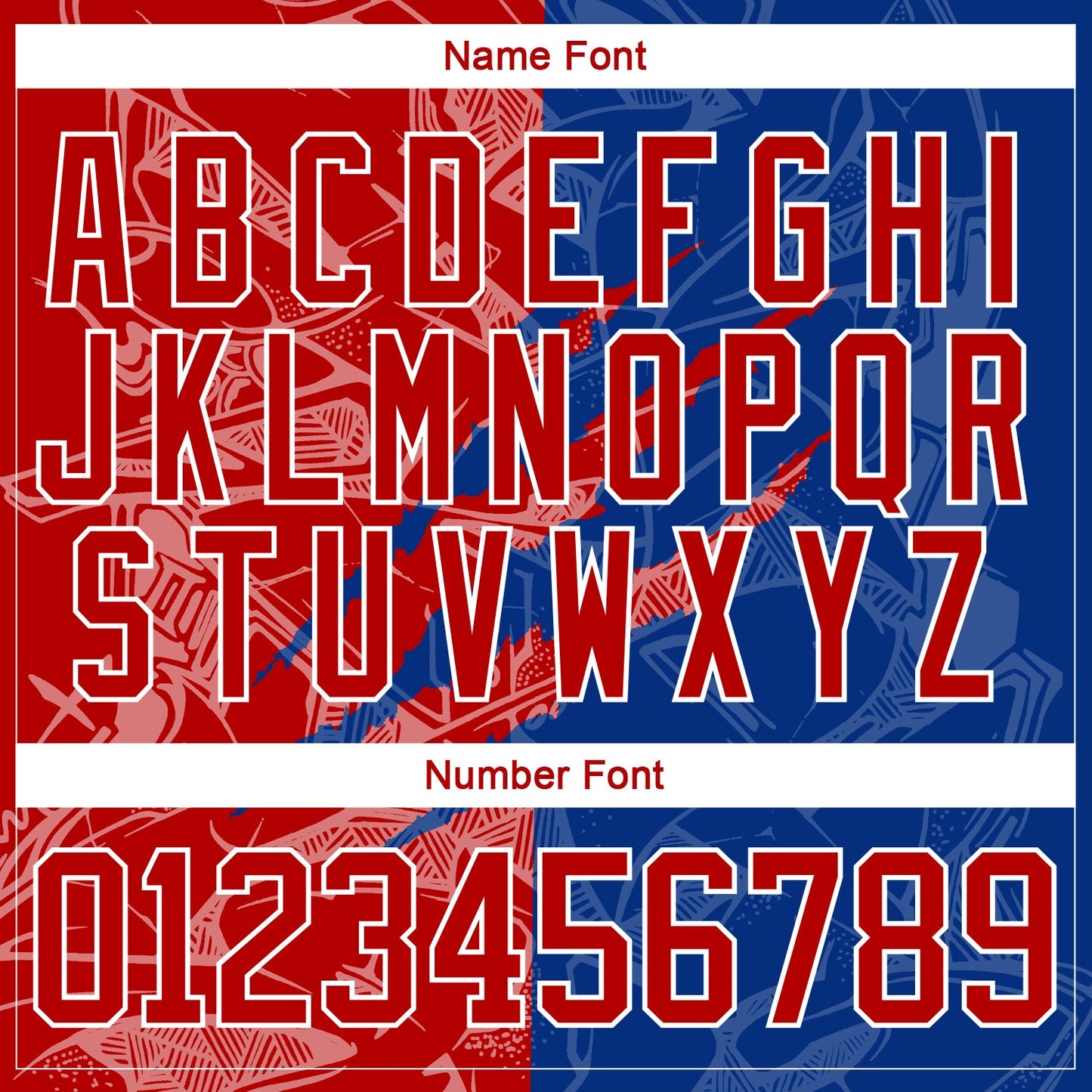 Custom Royal Red-White 3D Pattern Gradient Fashion Scratch Hockey Lace Neck Jersey view 5