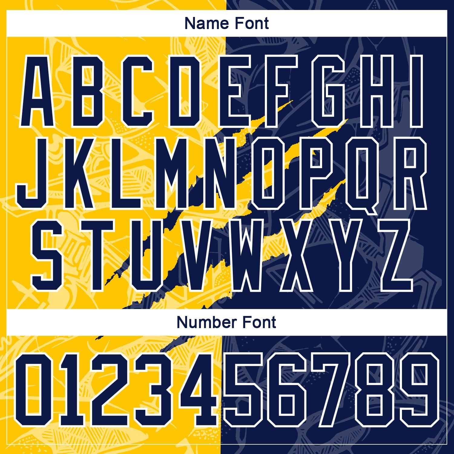 Custom Navy Yellow-White 3D Pattern Gradient Fashion Scratch Hockey Lace Neck Jersey view 5
