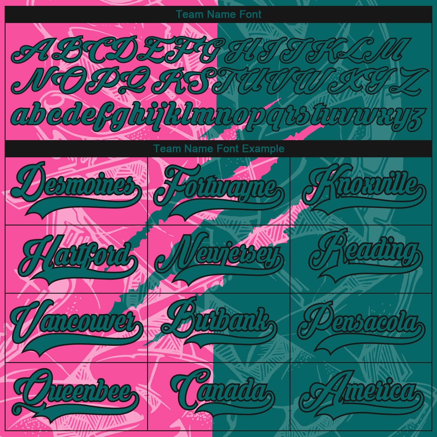 Custom Teal Pink-Black 3D Pattern Gradient Fashion Scratch Hockey Lace Neck Jersey view 4