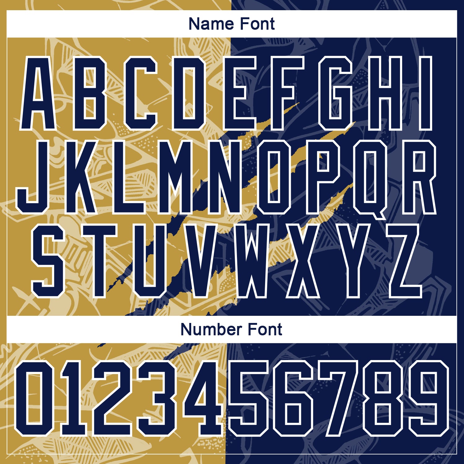 Custom Navy Old Gold-White 3D Pattern Gradient Fashion Scratch Hockey Lace Neck Jersey view 5