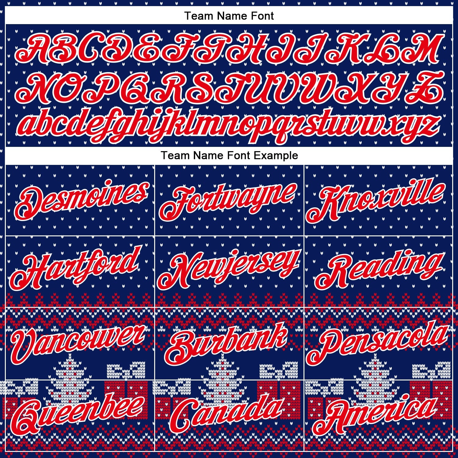 Custom Stitched Royal Red-White 3D Christmas Ugly Sweater Sports Pullover Sweatshirt Hoodie view 3