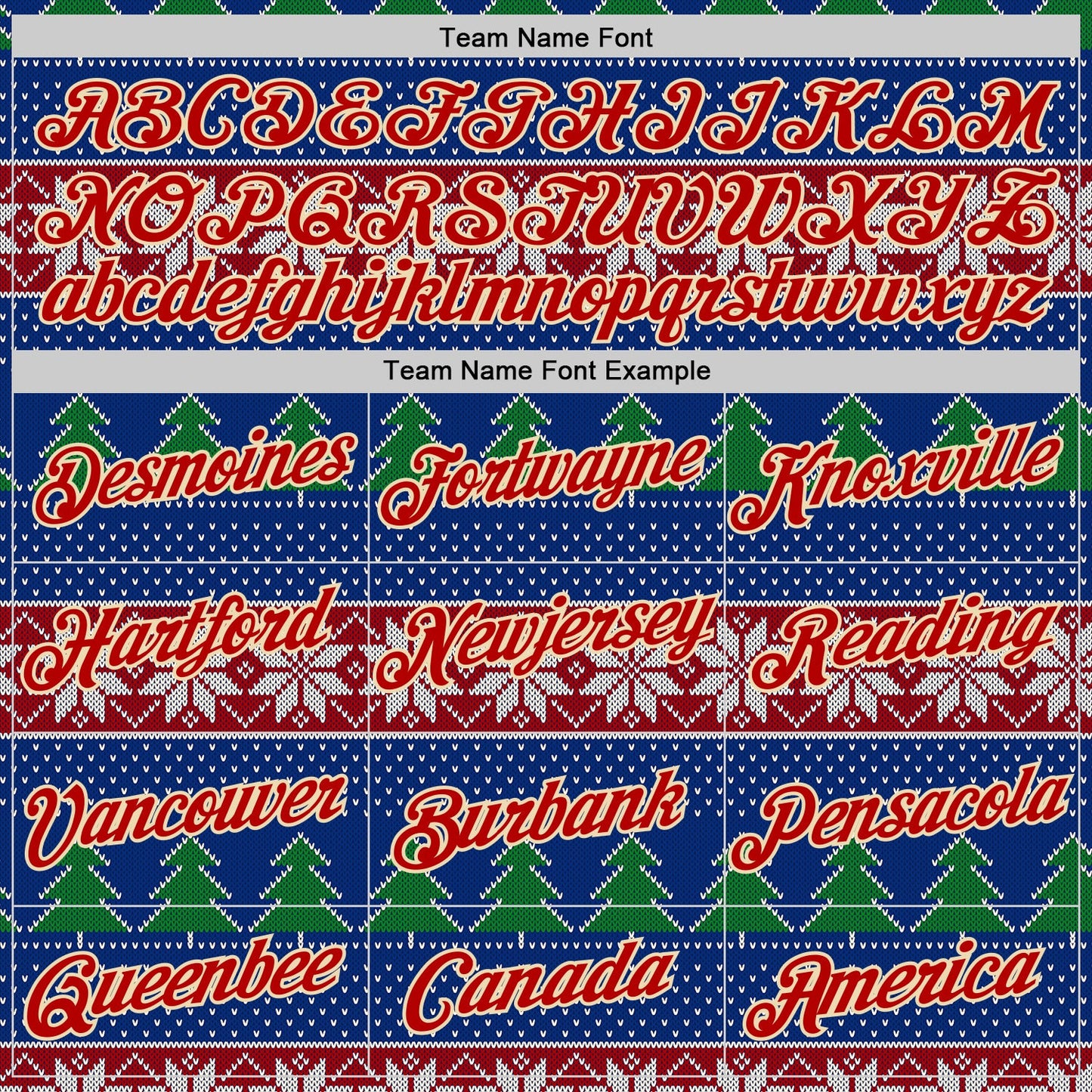 Custom Stitched Royal Red-Cream 3D Christmas Ugly Sweater Sports Pullover Sweatshirt Hoodie view 3
