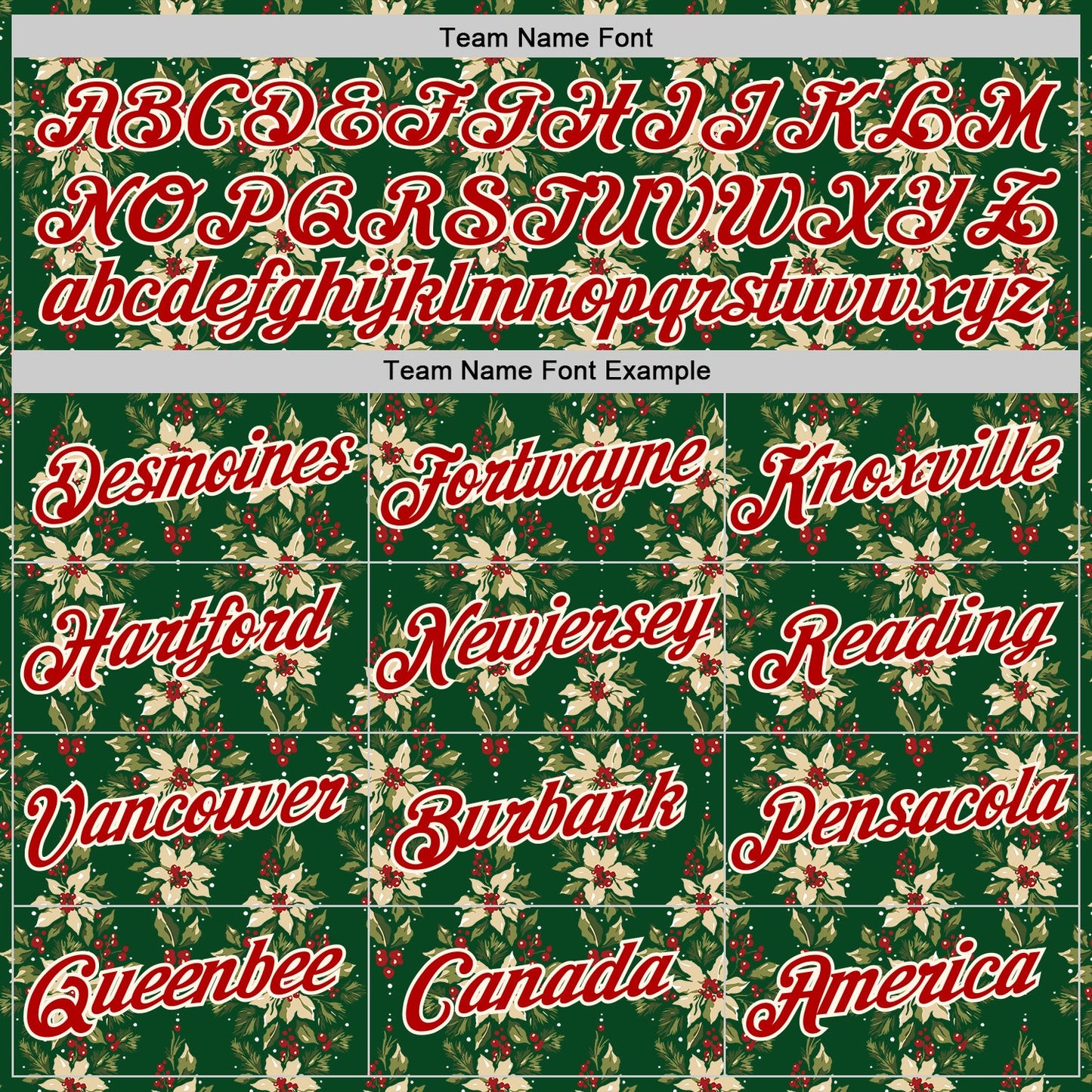 Custom Stitched Green Red-Cream 3D Christmas Floral Sports Pullover Sweatshirt Hoodie view 3