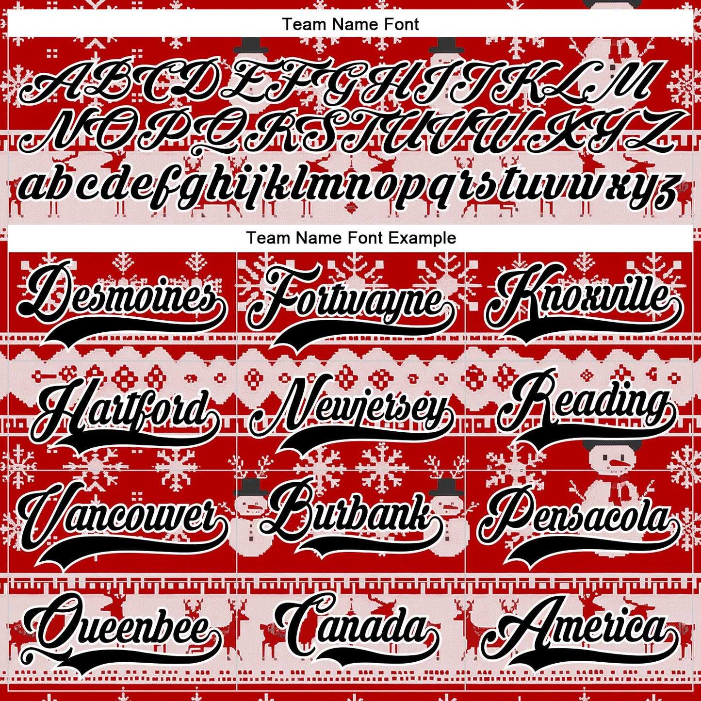 Custom Red Black-White 3D Christmas Ugly Sweater Hockey Lace Neck Jersey view 4