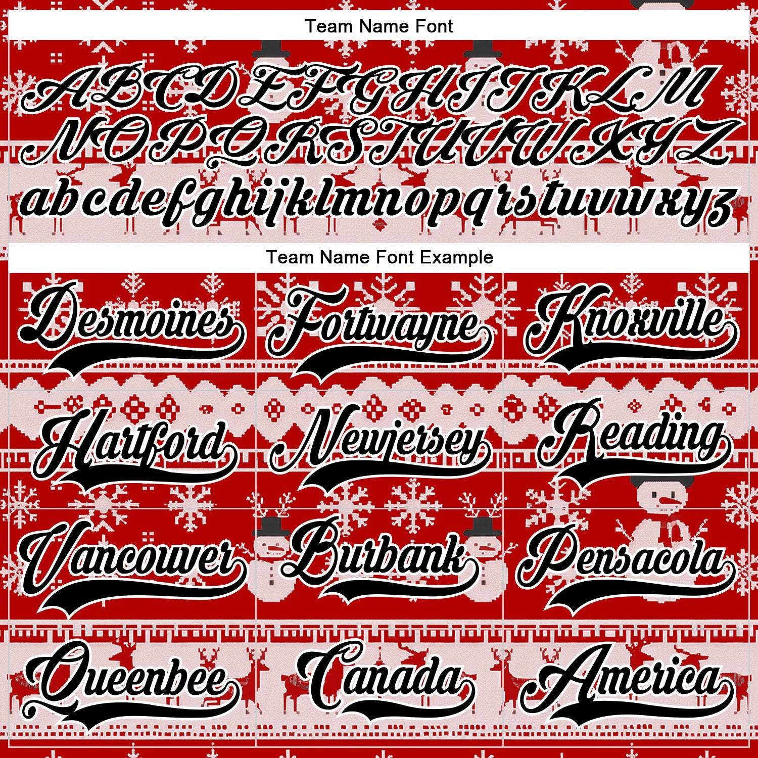 Custom Red Black-White 3D Christmas Ugly Sweater Hockey Lace Neck Jersey view 4