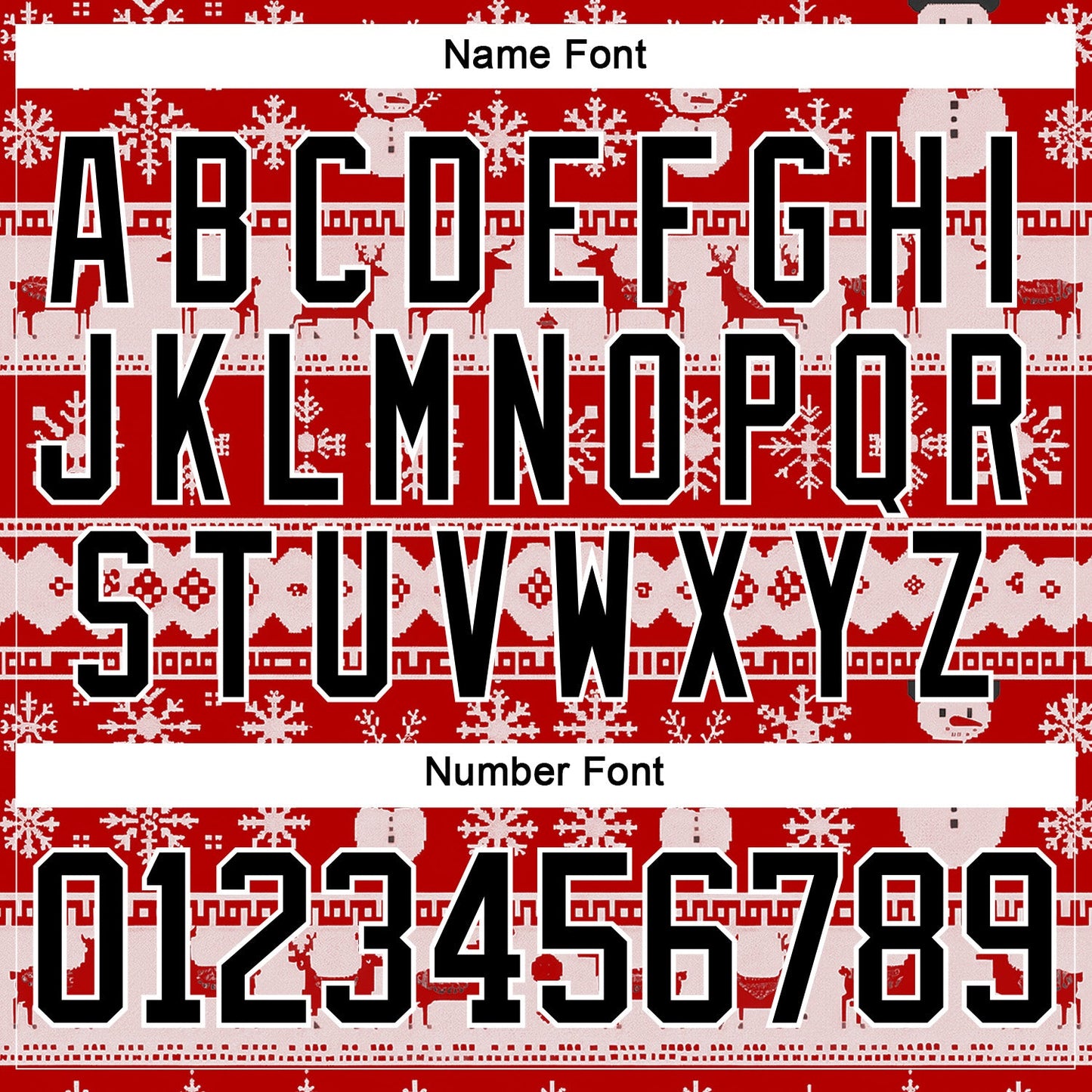 Custom Red Black-White 3D Christmas Ugly Sweater Hockey Lace Neck Jersey view 5