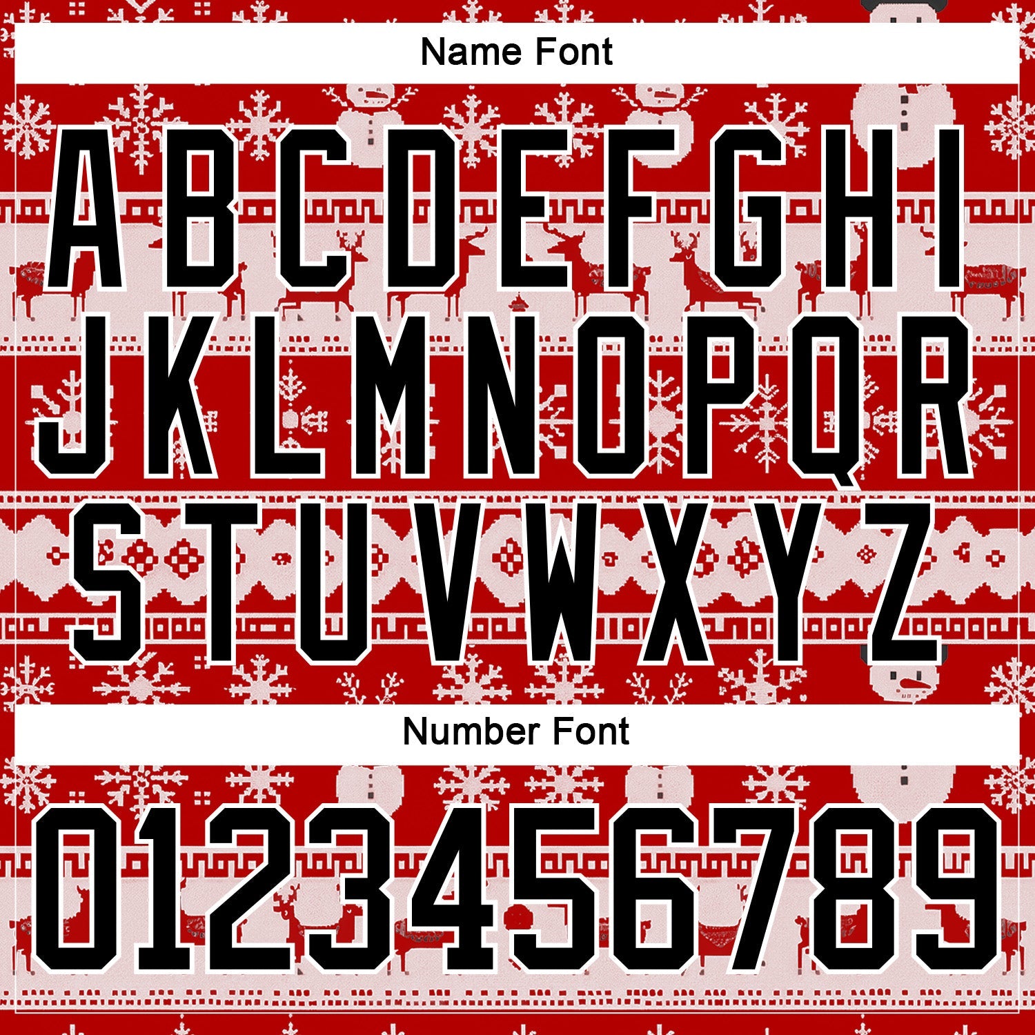 Custom Red Black-White 3D Christmas Ugly Sweater Hockey Lace Neck Jersey view 5