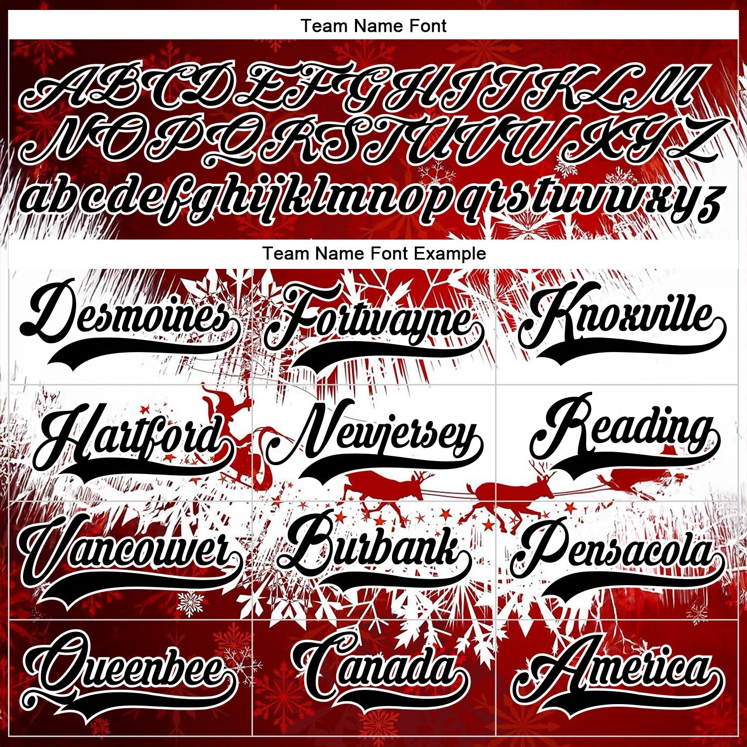 Custom Red Black-White 3D Christmas Reindeer Hockey Lace Neck Jersey view 4