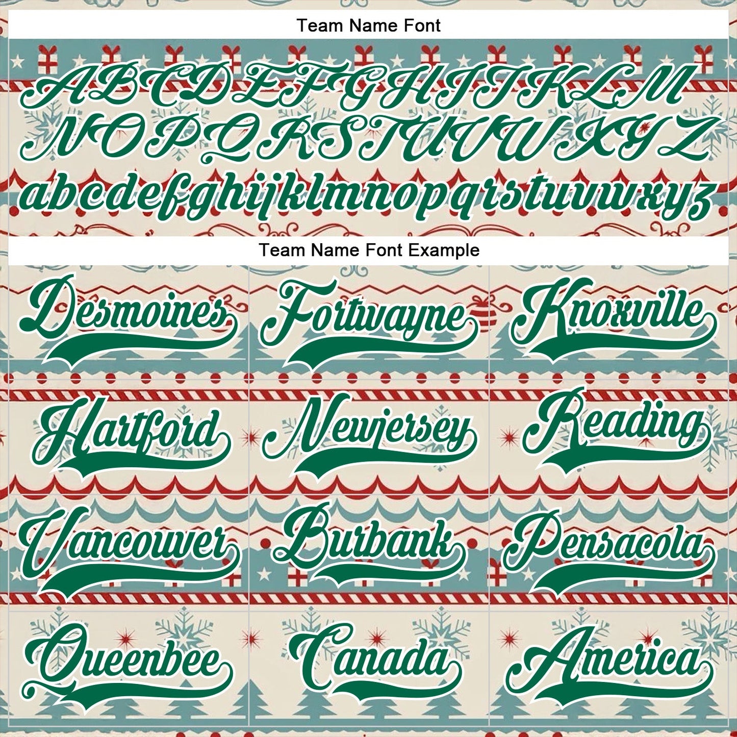 Custom Red Kelly Green-White 3D Christmas Ugly Sweater Hockey Lace Neck Jersey view 4