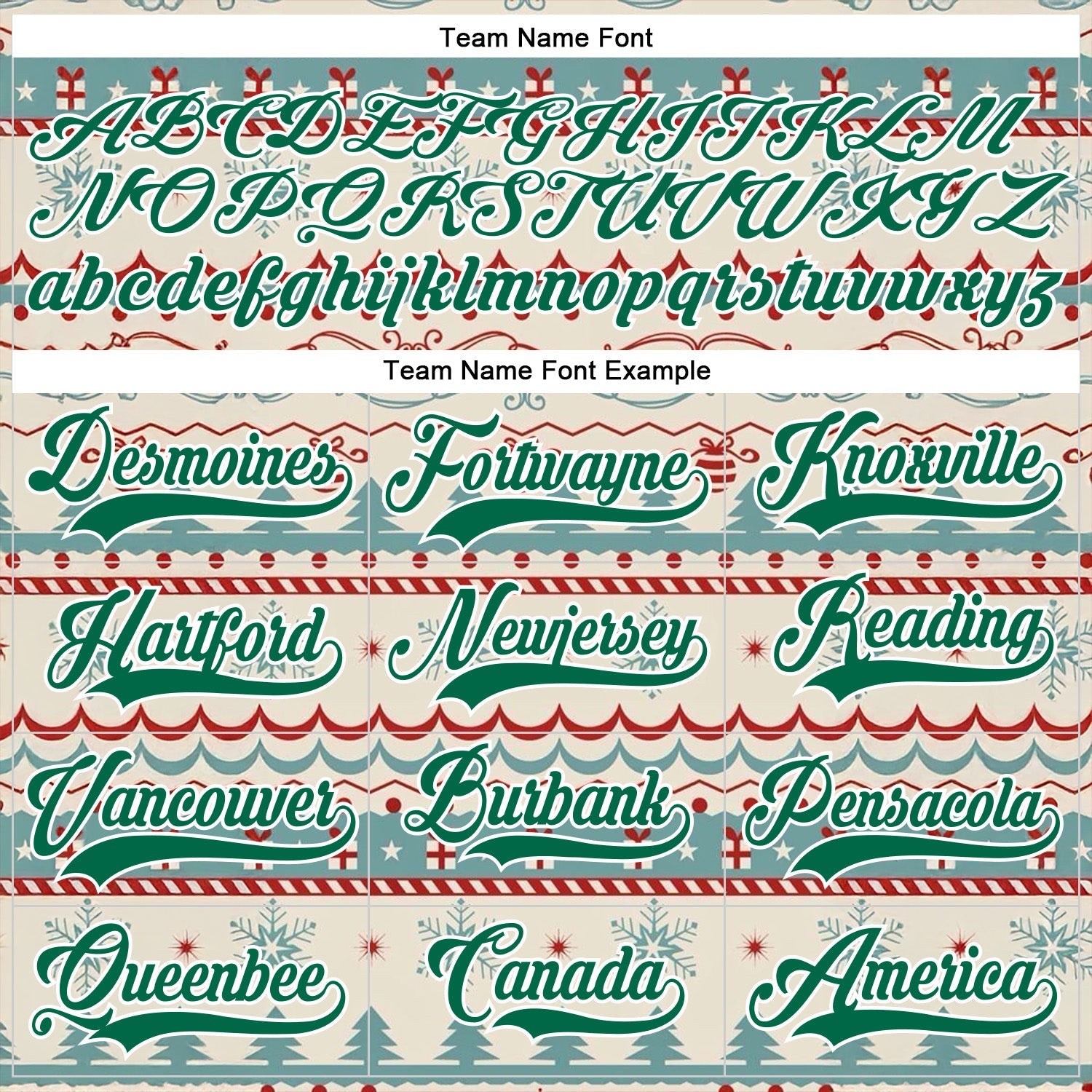 Custom Red Kelly Green-White 3D Christmas Ugly Sweater Hockey Lace Neck Jersey view 4