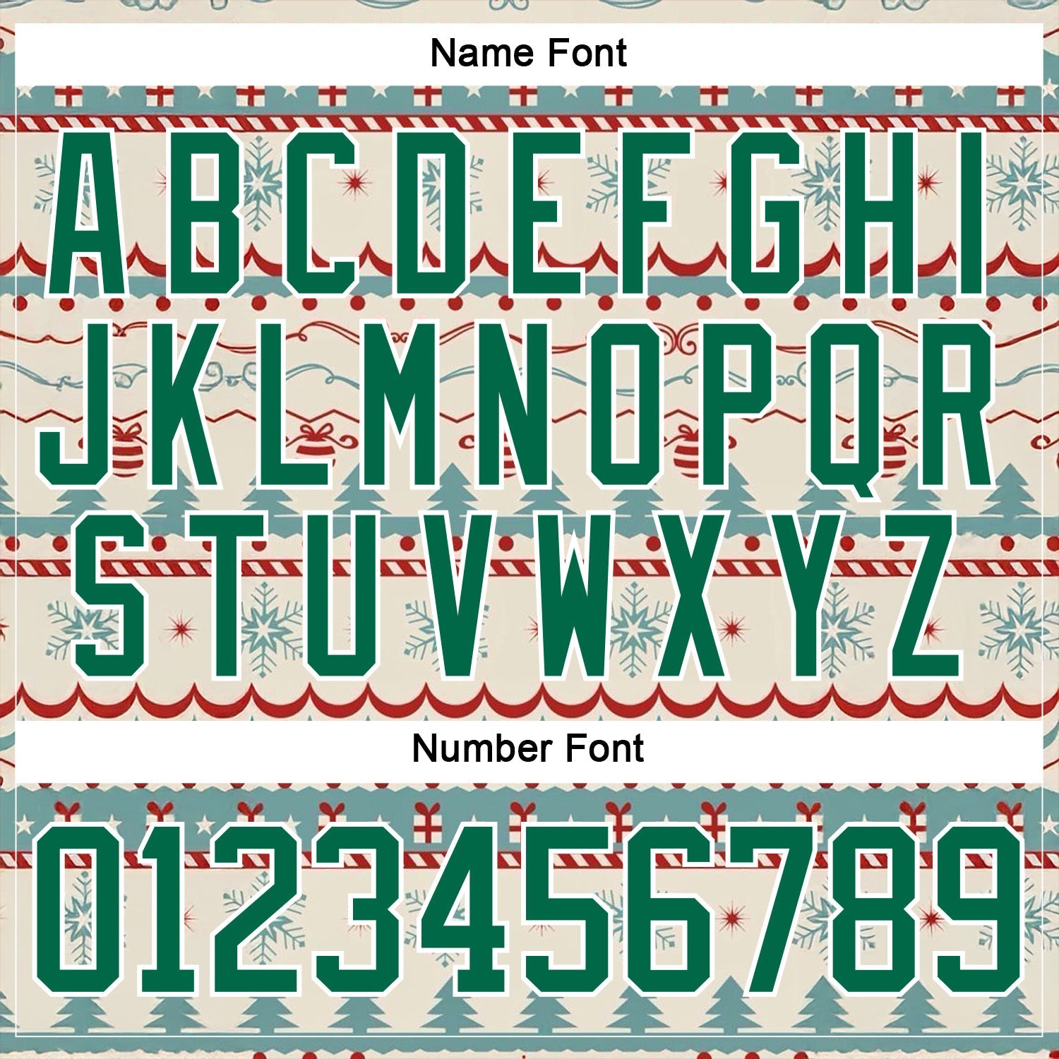 Custom Red Kelly Green-White 3D Christmas Ugly Sweater Hockey Lace Neck Jersey view 5