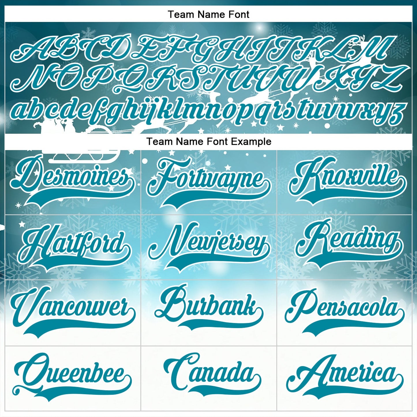 Custom Teal Teal-White 3D Christmas Reindeer Hockey Lace Neck Jersey view 4