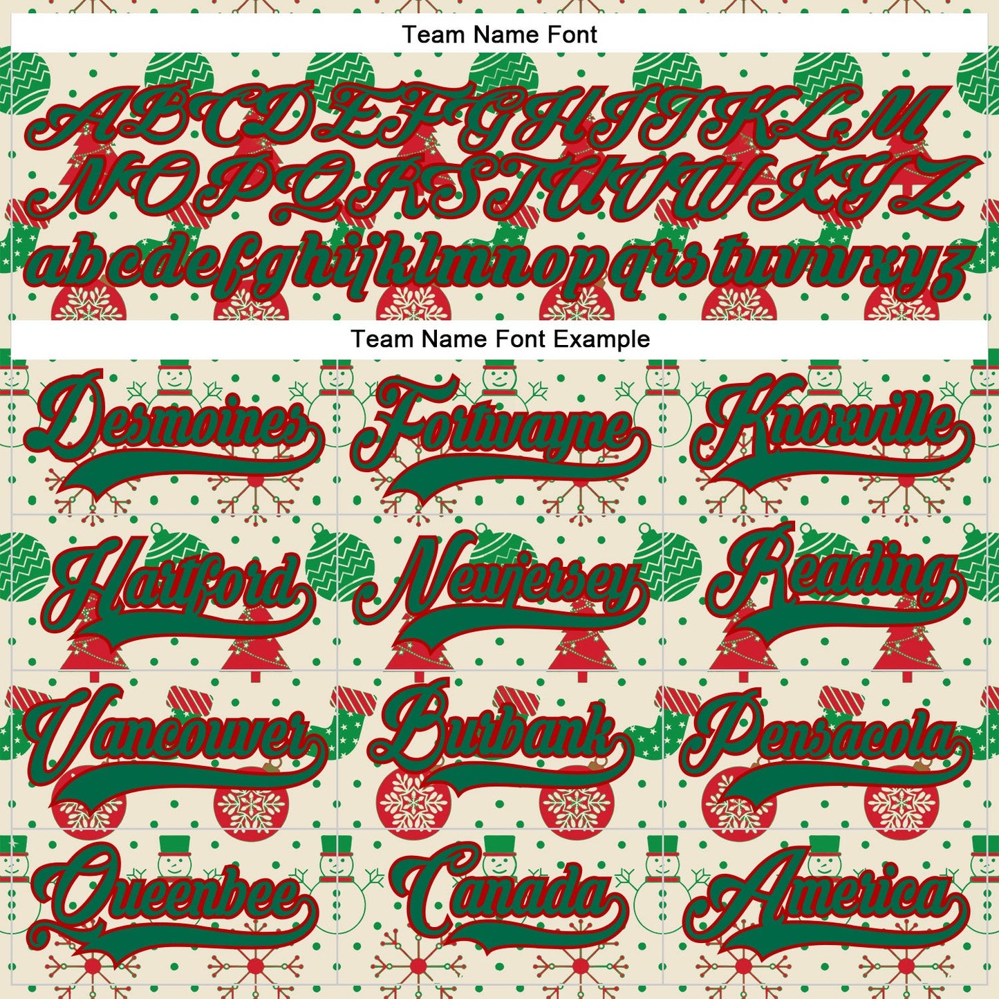 Custom Cream Kelly Green-Red 3D Christmas Hockey Lace Neck Jersey view 4