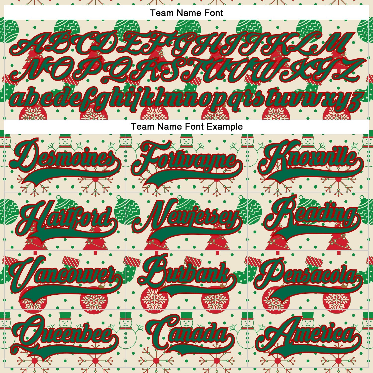 Custom Cream Kelly Green-Red 3D Christmas Hockey Lace Neck Jersey view 4
