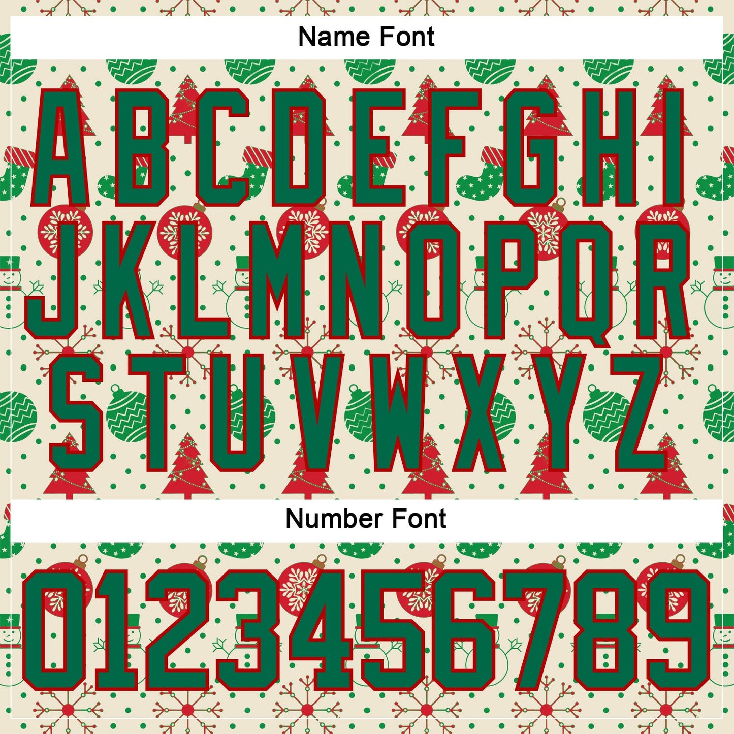 Custom Cream Kelly Green-Red 3D Christmas Hockey Lace Neck Jersey view 5
