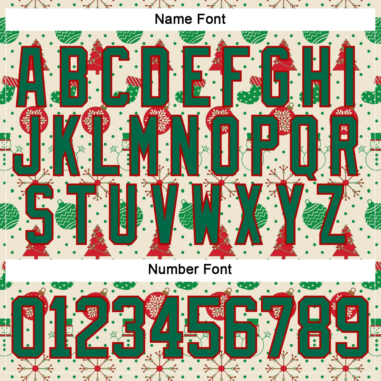Custom Cream Kelly Green-Red 3D Christmas Hockey Lace Neck Jersey view 5