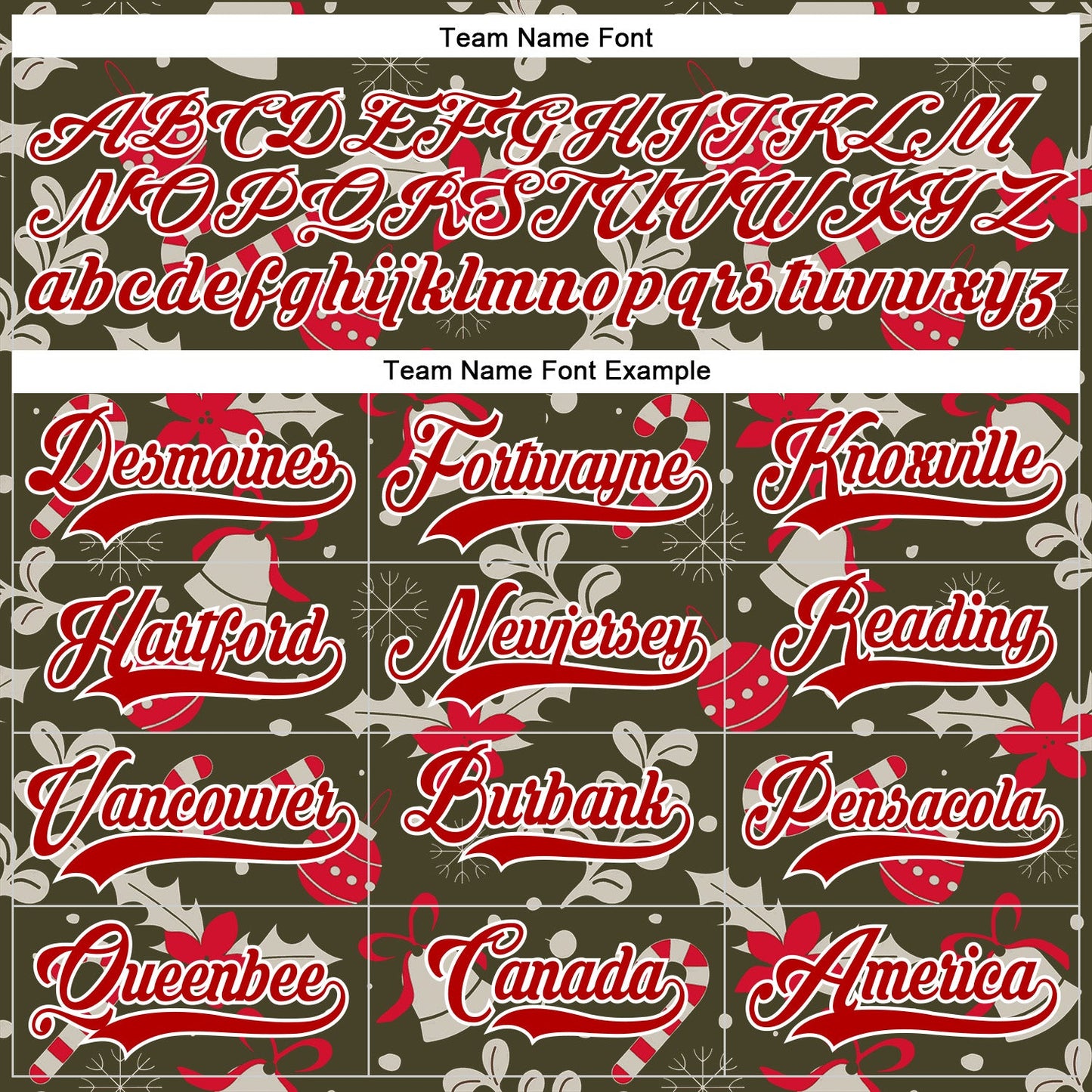 Custom Olive Red-White 3D Christmas Hockey Lace Neck Jersey view 4