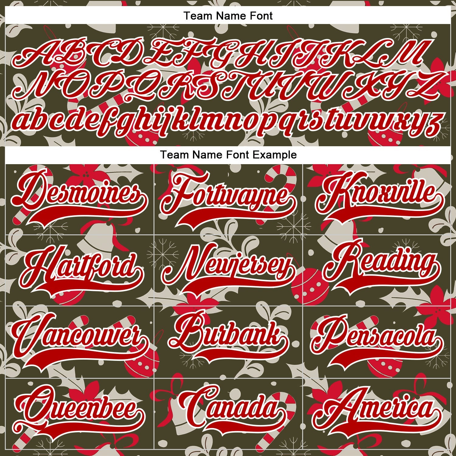 Custom Olive Red-White 3D Christmas Hockey Lace Neck Jersey view 4