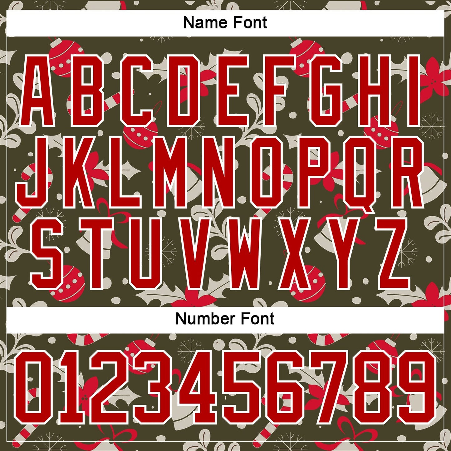 Custom Olive Red-White 3D Christmas Hockey Lace Neck Jersey view 5