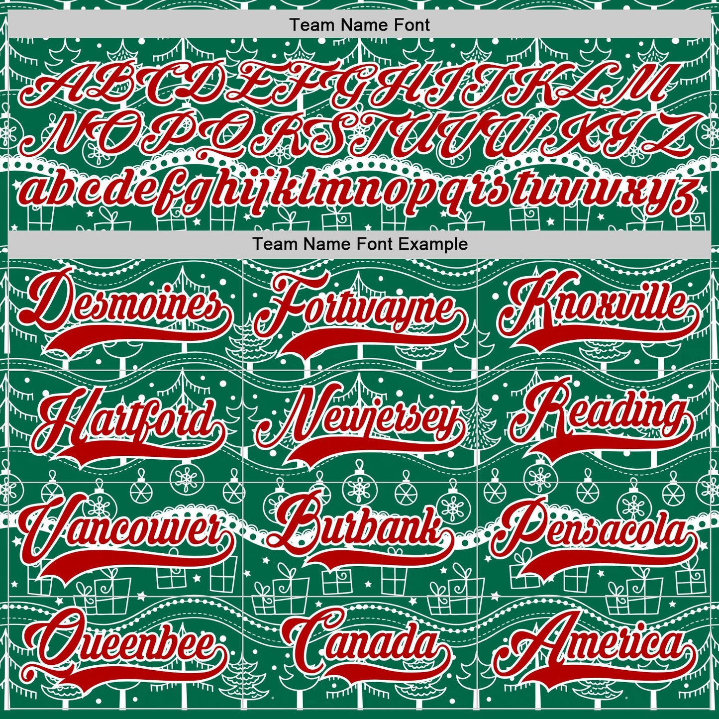 Custom Kelly Green Red-White 3D Christmas Hockey Lace Neck Jersey view 4