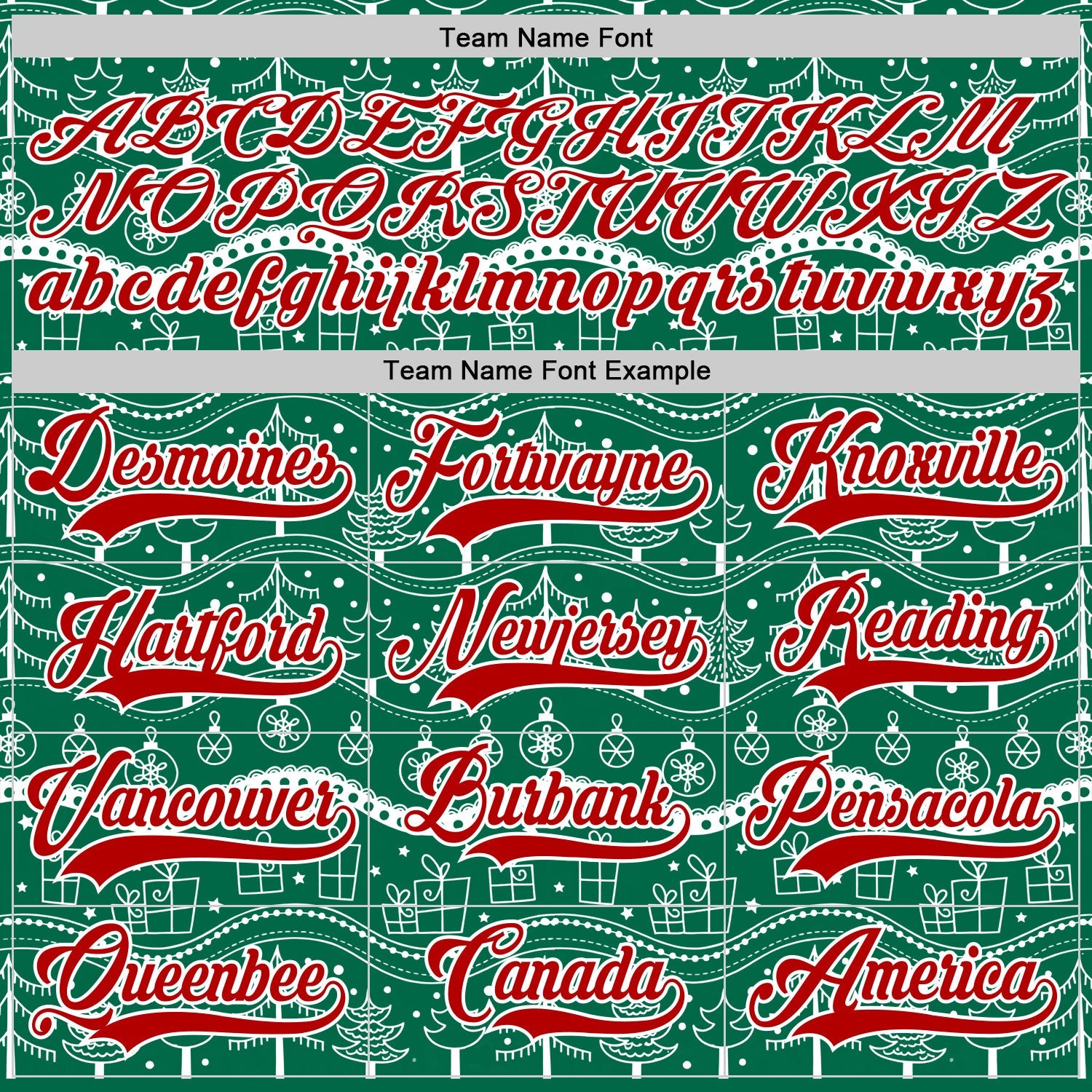 Custom Kelly Green Red-White 3D Christmas Hockey Lace Neck Jersey view 4
