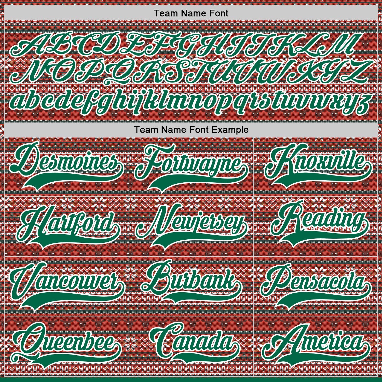 Custom Red Kelly Green-White 3D Christmas Ugly Sweater Hockey Lace Neck Jersey view 4