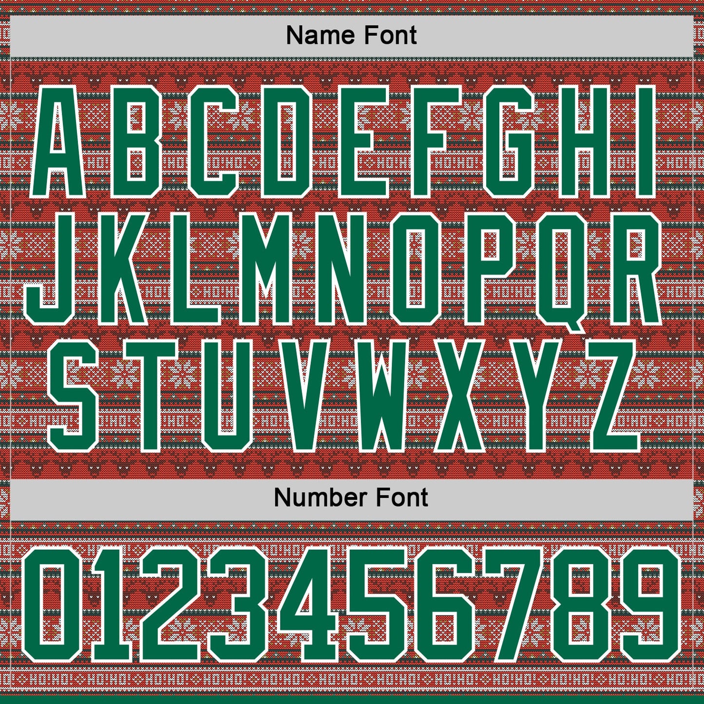 Custom Red Kelly Green-White 3D Christmas Ugly Sweater Hockey Lace Neck Jersey view 5