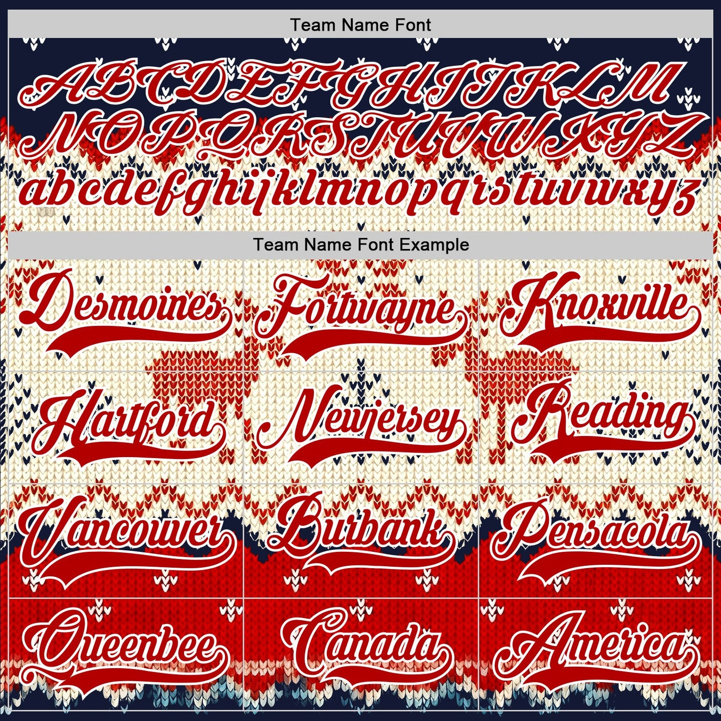Custom Navy Red-White 3D Christmas Ugly Sweater Hockey Lace Neck Jersey view 4