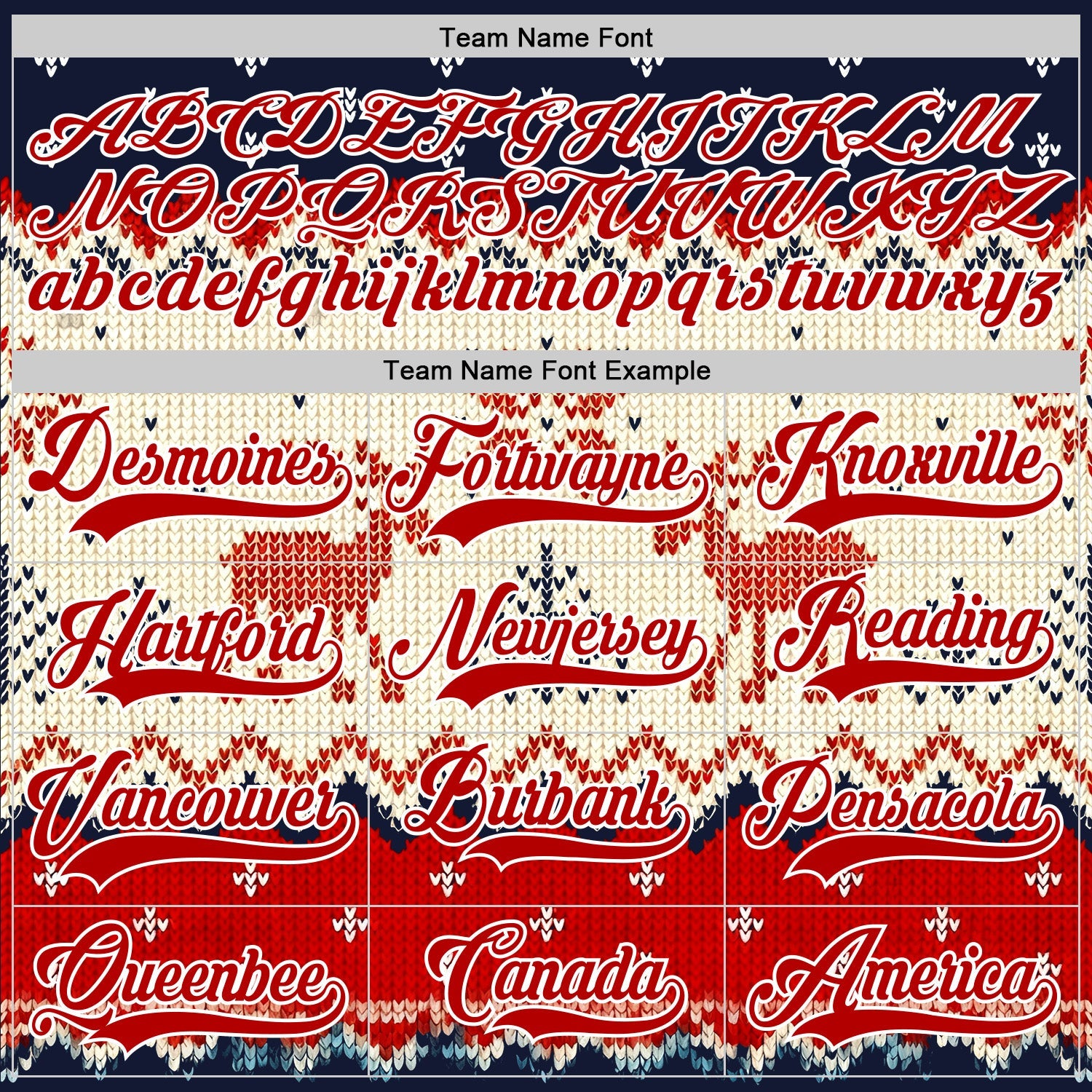 Custom Navy Red-White 3D Christmas Ugly Sweater Hockey Lace Neck Jersey view 4