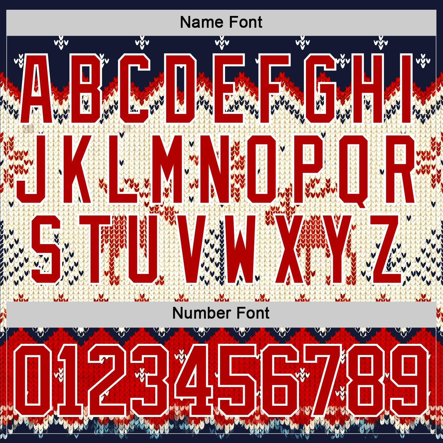 Custom Navy Red-White 3D Christmas Ugly Sweater Hockey Lace Neck Jersey view 5