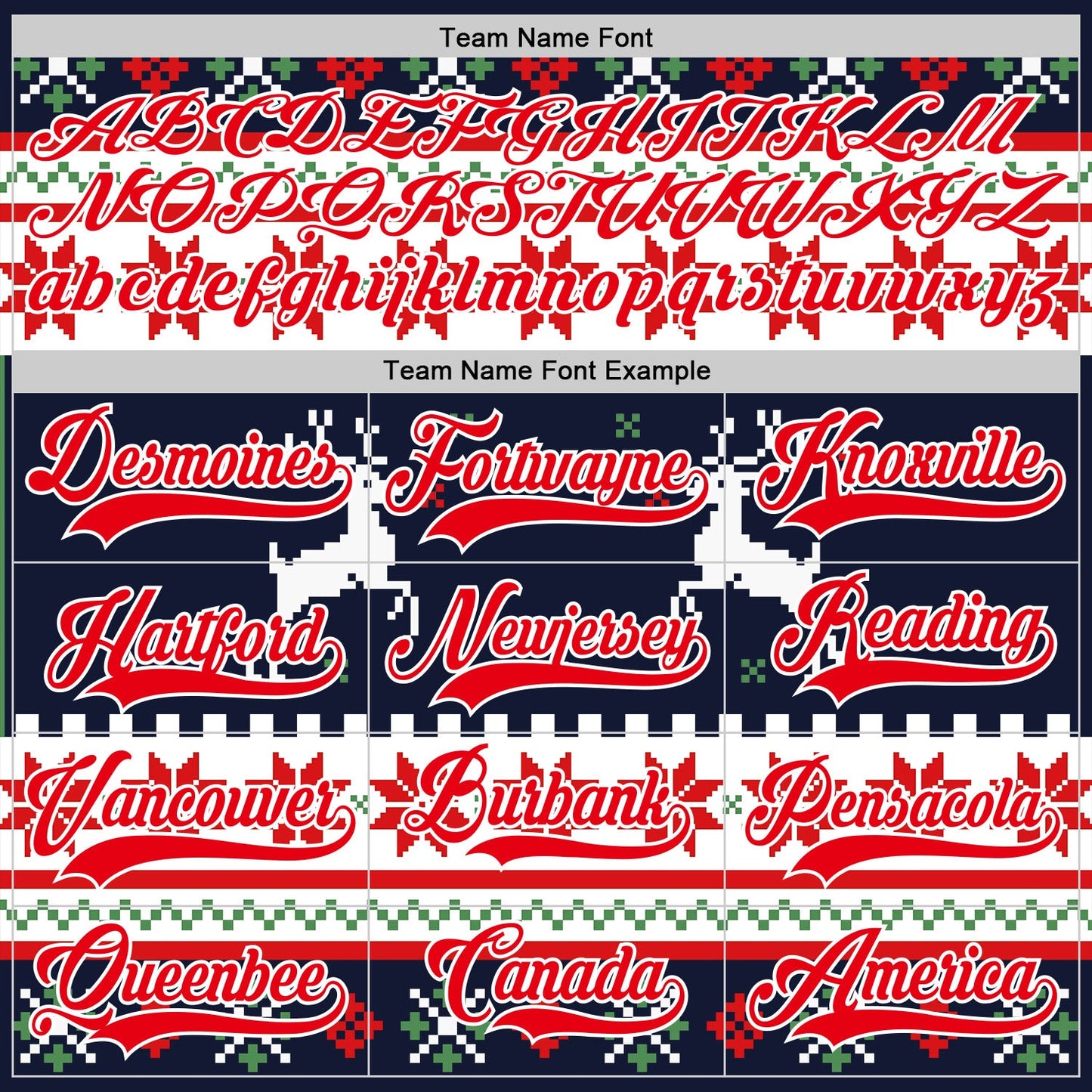 Custom Navy Fire Red-White 3D Christmas Ugly Sweater Hockey Lace Neck Jersey view 4