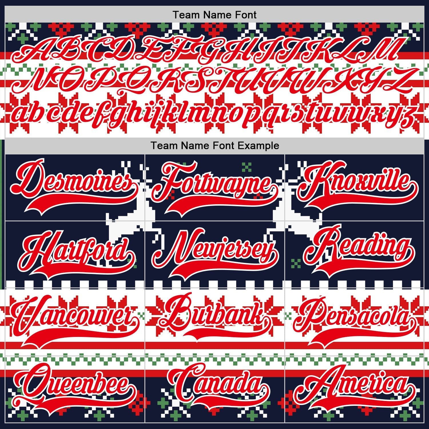 Custom Navy Fire Red-White 3D Christmas Ugly Sweater Hockey Lace Neck Jersey view 4