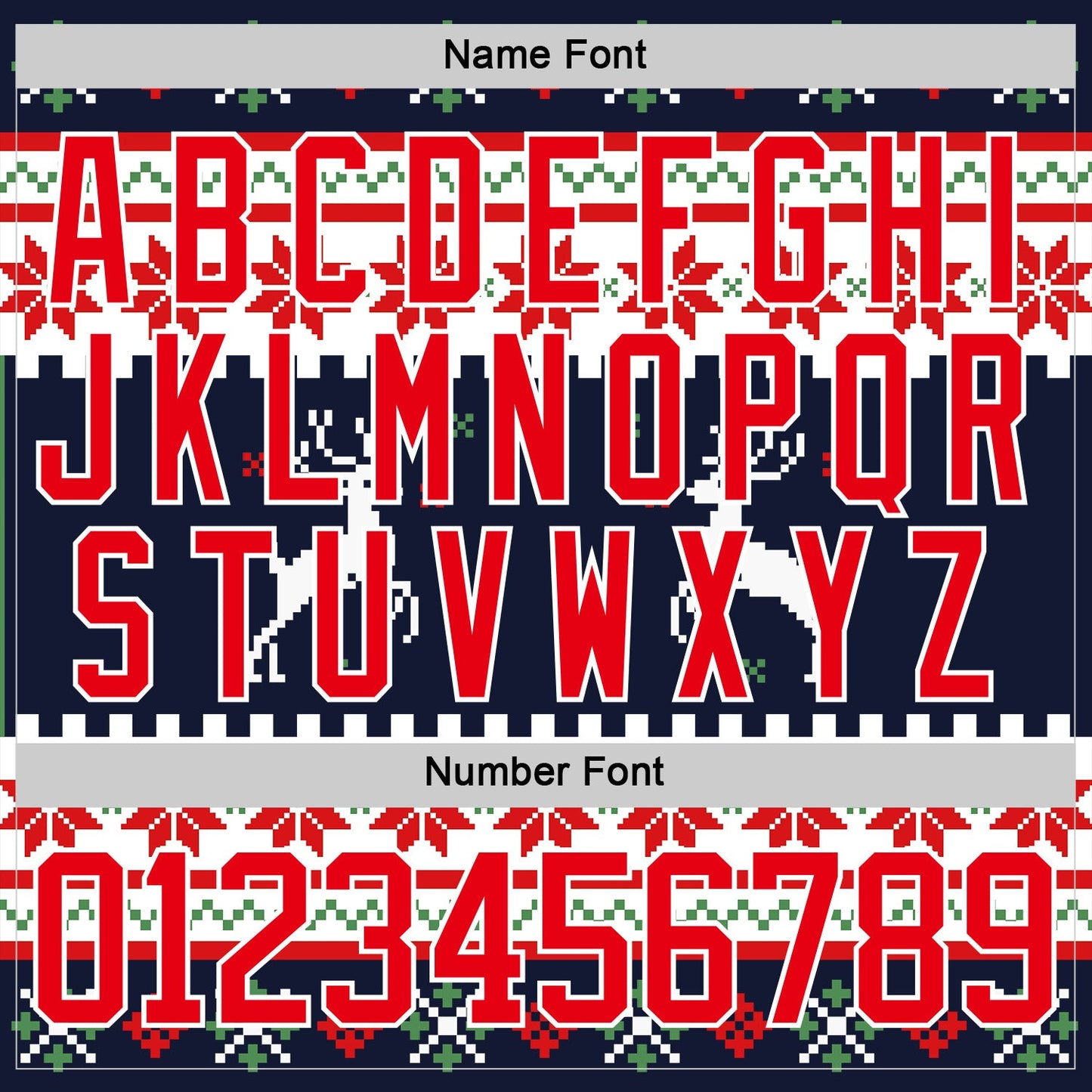 Custom Navy Fire Red-White 3D Christmas Ugly Sweater Hockey Lace Neck Jersey view 5