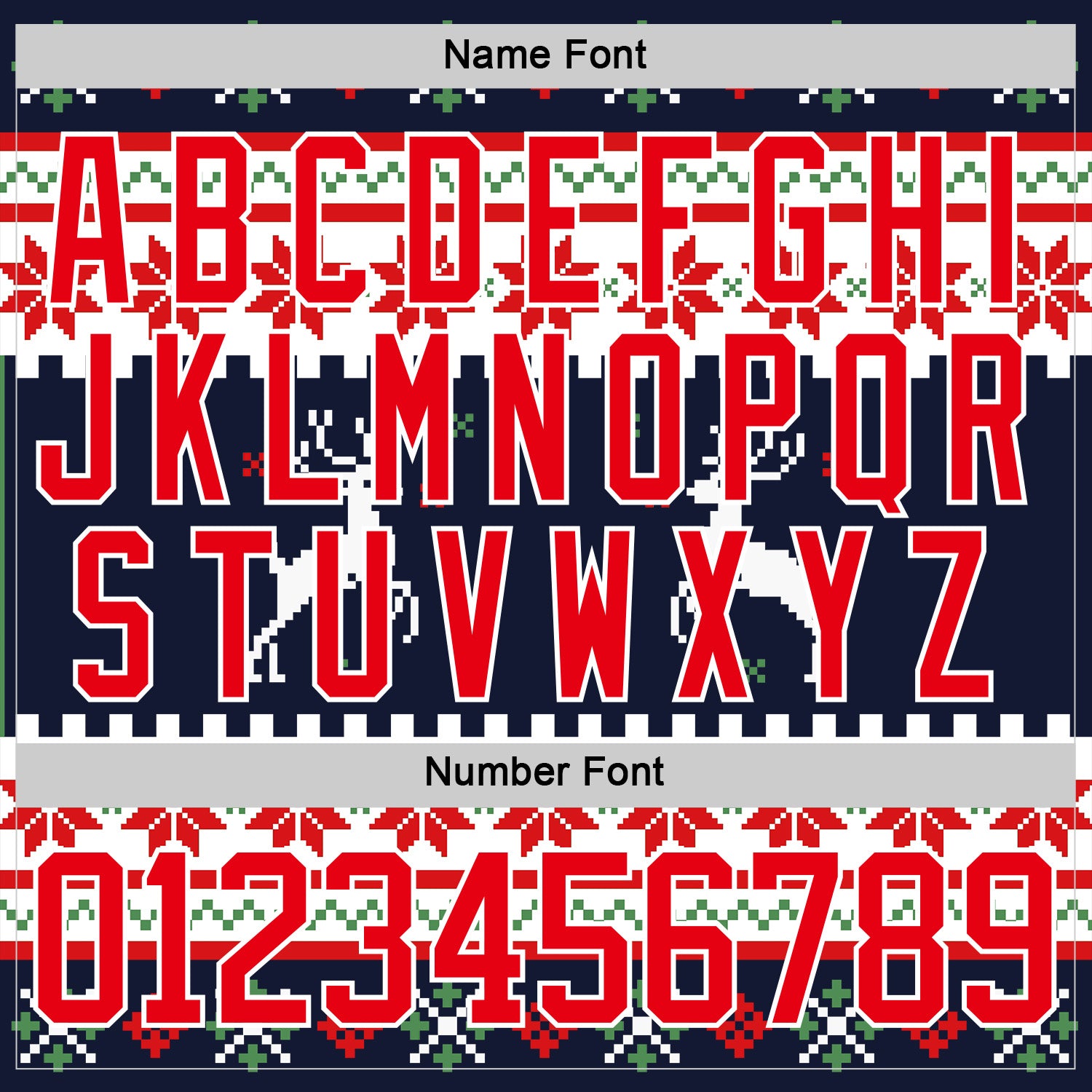 Custom Navy Fire Red-White 3D Christmas Ugly Sweater Hockey Lace Neck Jersey view 5