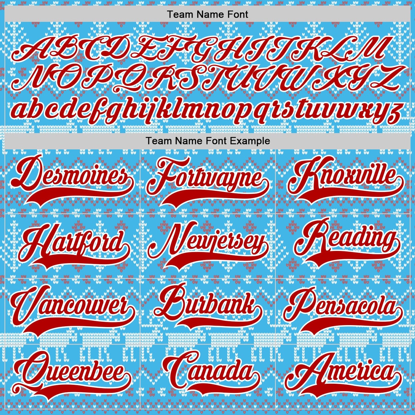 Custom Sky Blue Red-White 3D Christmas Ugly Sweater Hockey Lace Neck Jersey view 4