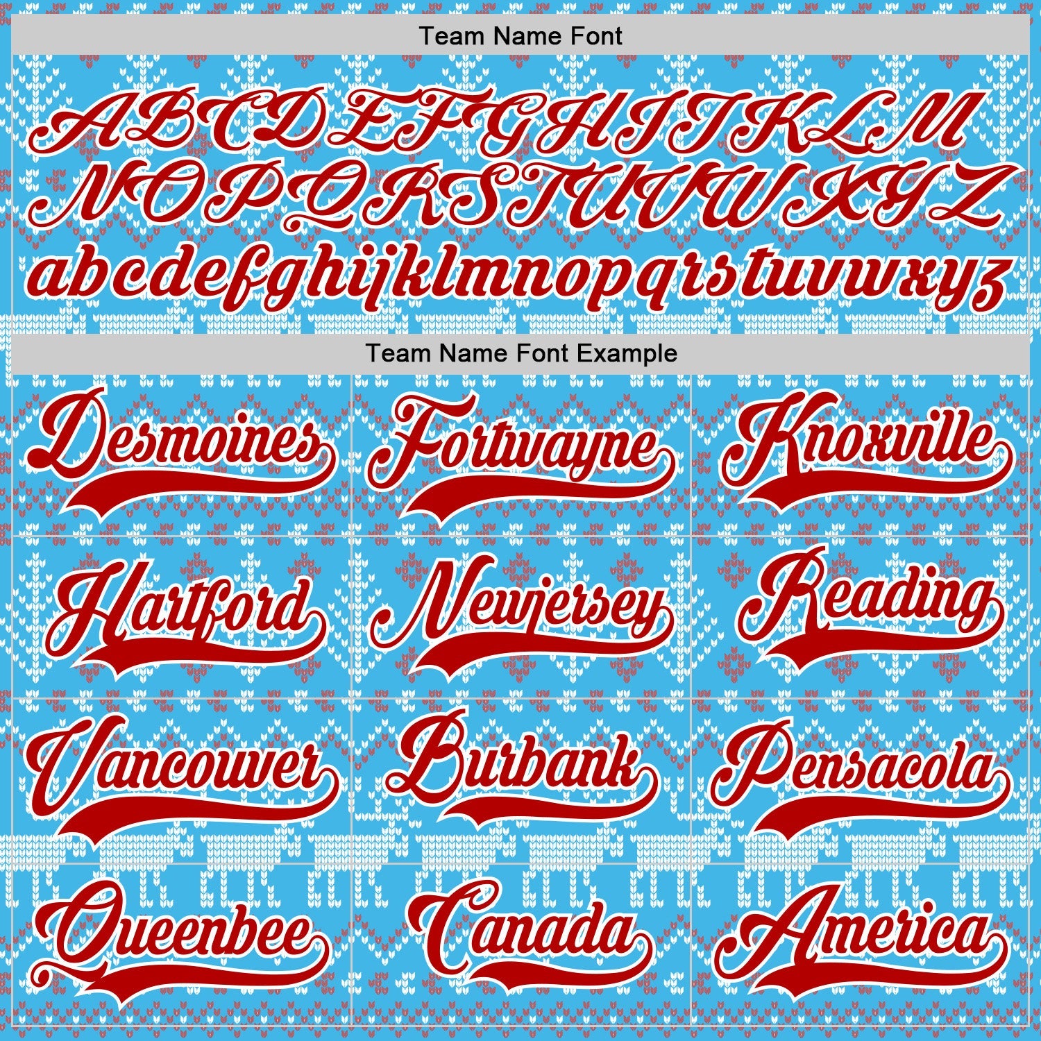 Custom Sky Blue Red-White 3D Christmas Ugly Sweater Hockey Lace Neck Jersey view 4