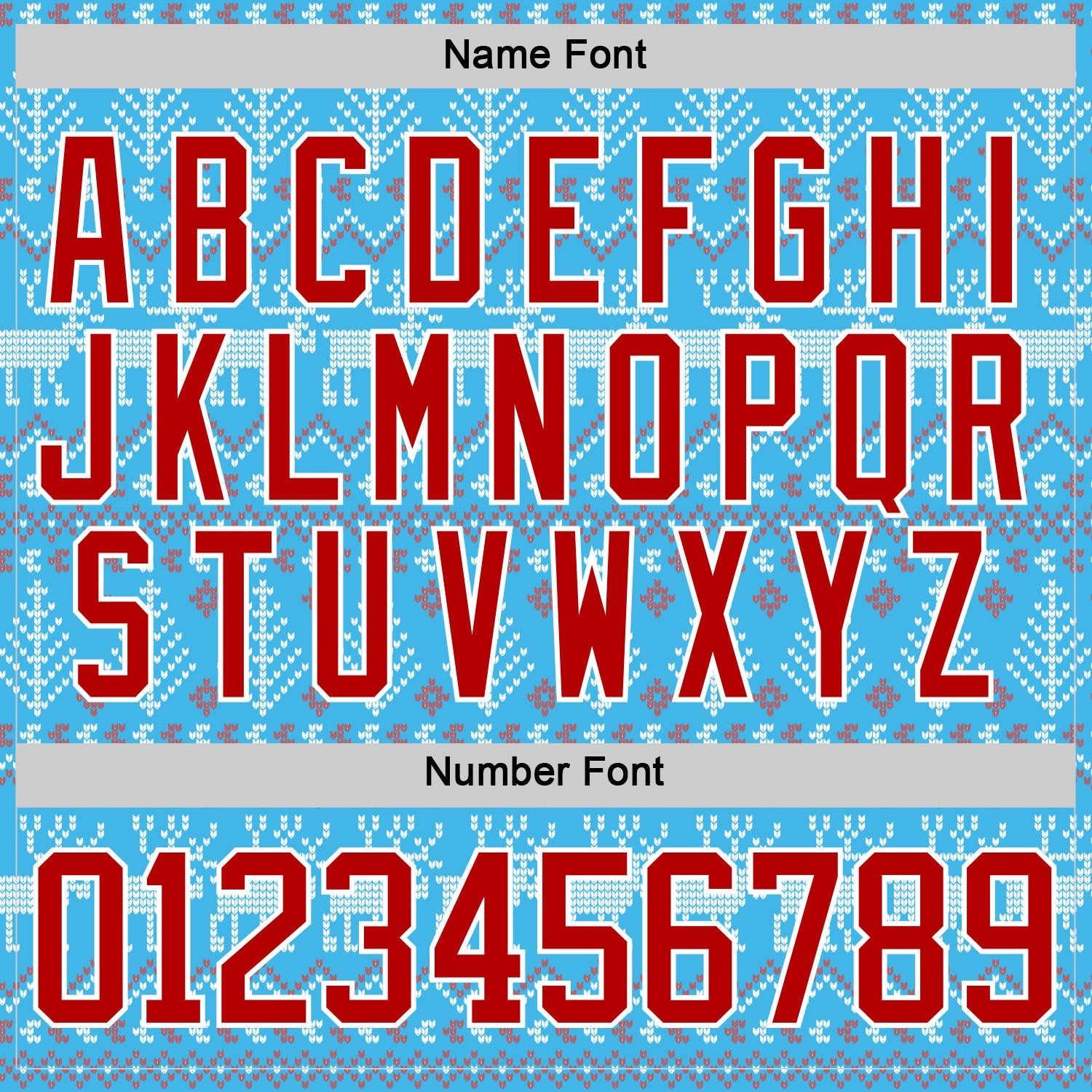 Custom Sky Blue Red-White 3D Christmas Ugly Sweater Hockey Lace Neck Jersey view 5