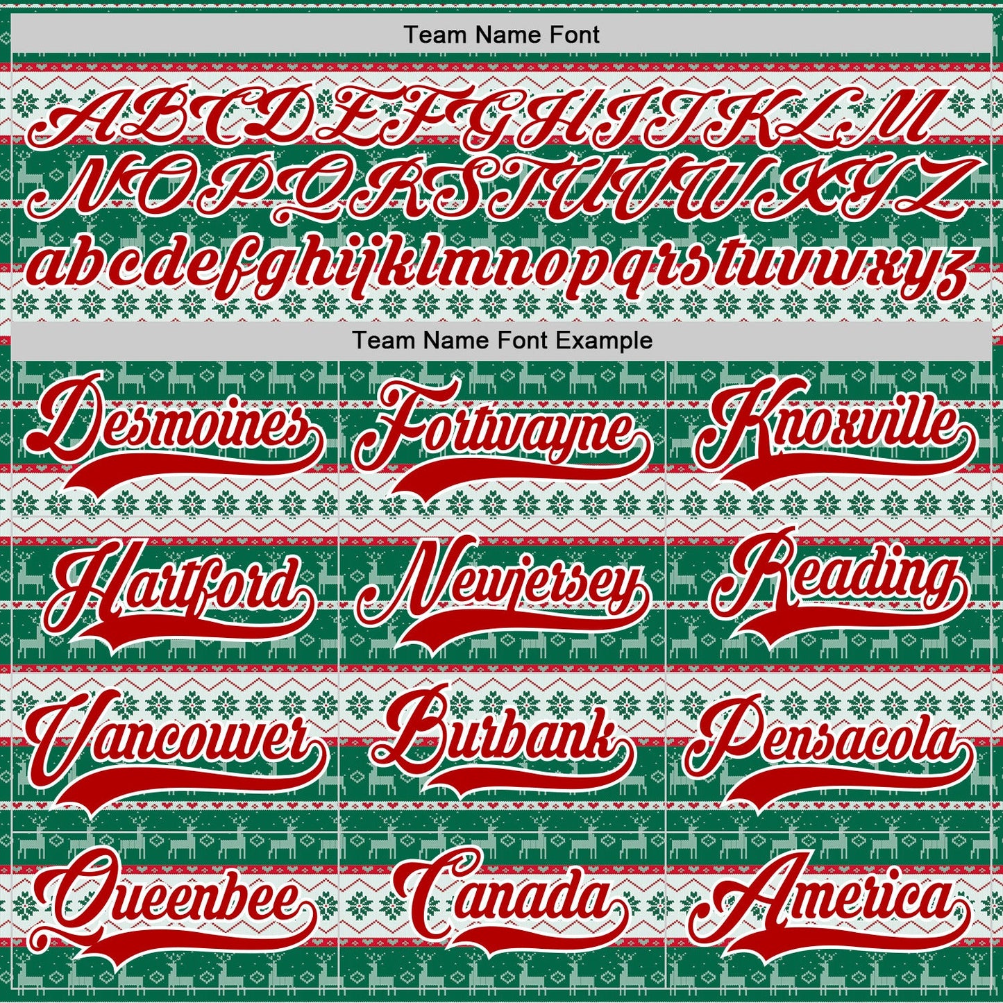 Custom Kelly Green Red-White 3D Christmas Ugly Sweater Hockey Lace Neck Jersey view 4