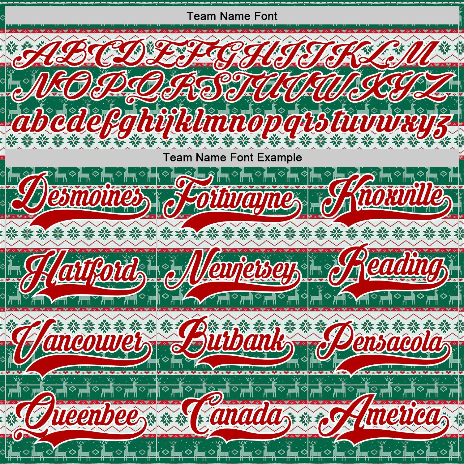 Custom Kelly Green Red-White 3D Christmas Ugly Sweater Hockey Lace Neck Jersey view 4