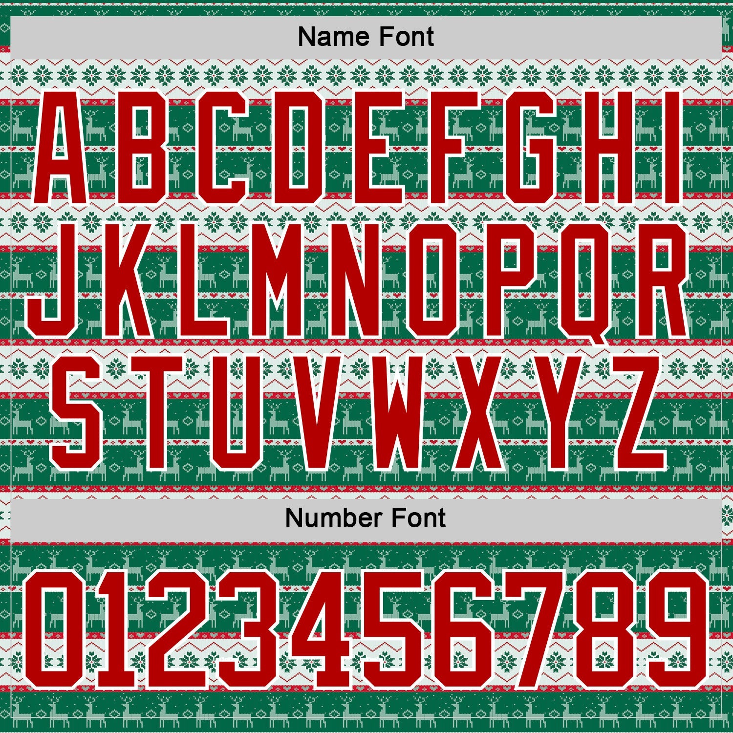 Custom Kelly Green Red-White 3D Christmas Ugly Sweater Hockey Lace Neck Jersey view 5