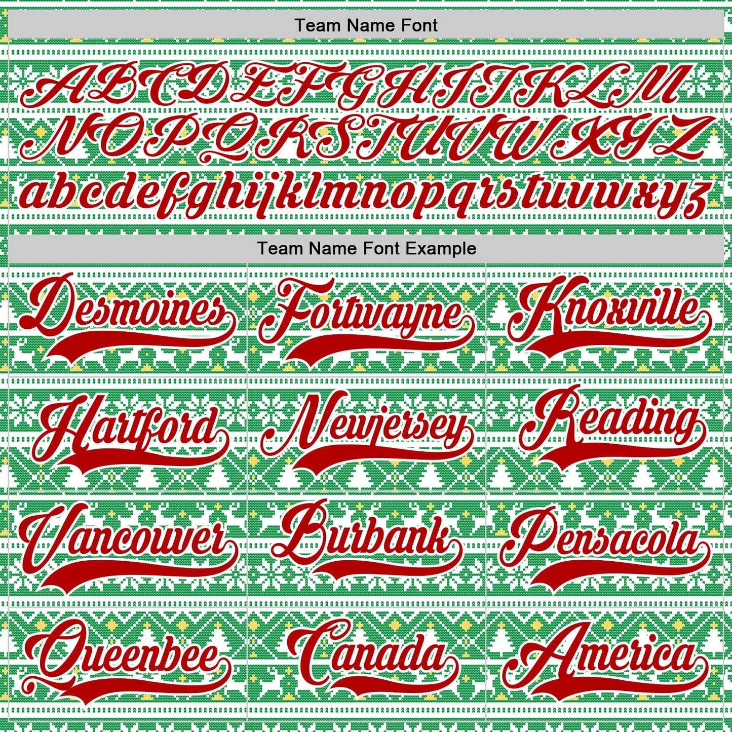 Custom Kelly Green Red-White 3D Christmas Ugly Sweater Hockey Lace Neck Jersey view 4