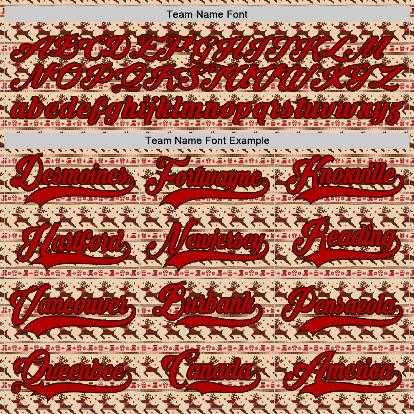 Custom City Cream Red-Brown 3D Christmas Hockey Lace Neck Jersey view 4