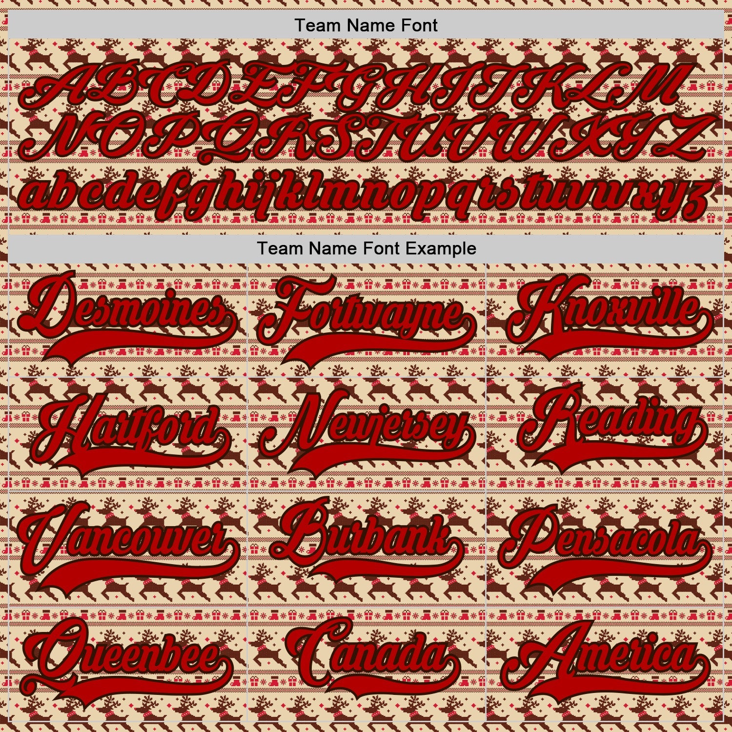Custom City Cream Red-Brown 3D Christmas Hockey Lace Neck Jersey view 4